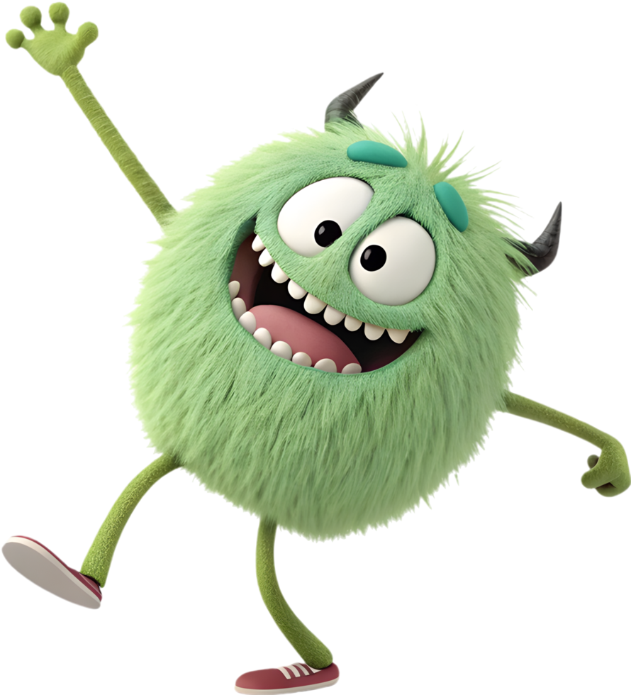 Playful Fluffy Ball Monster Clipart for Cute Projects. . png