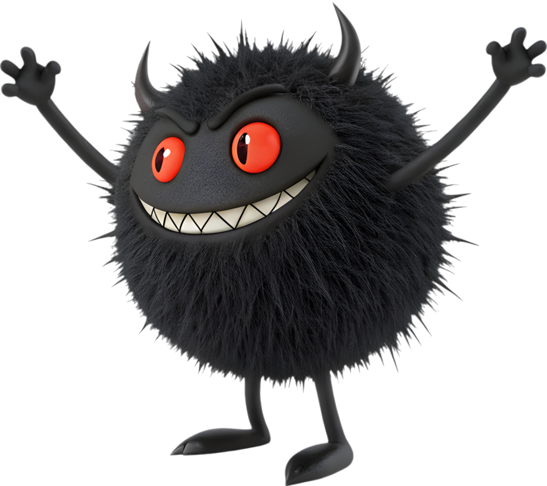 Fluffy Ball Monster Clipart for Fun Animations. . png