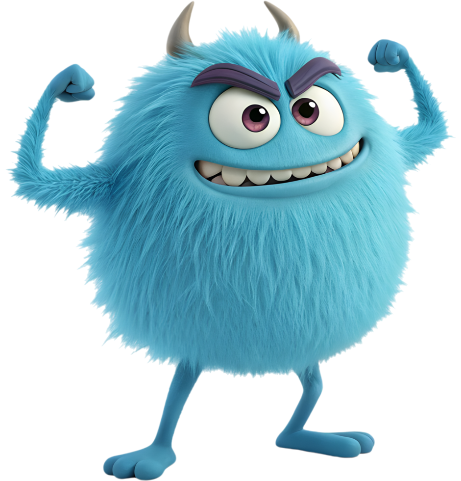 Fluffy Ball Monster Clipart for Fun Projects. . png
