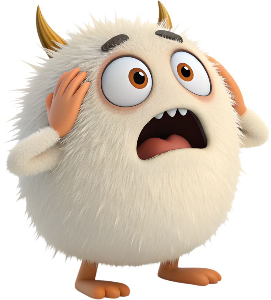Fuzzy Fluffy Ball Monster Clipart for Your Artwork. . png