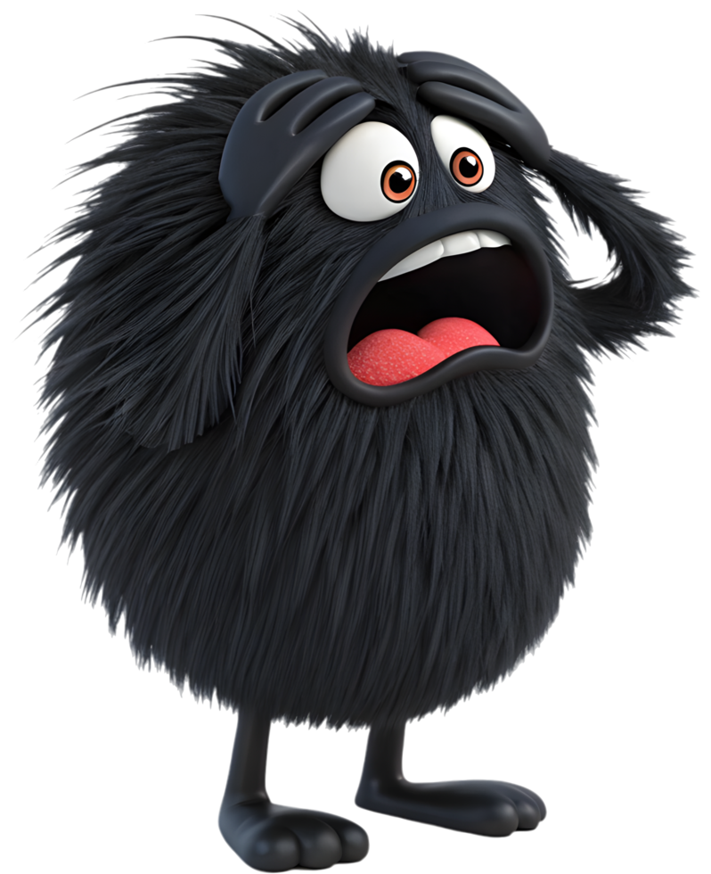 Funny Fluffy Ball Monster Clipart for Digital Creations. . png