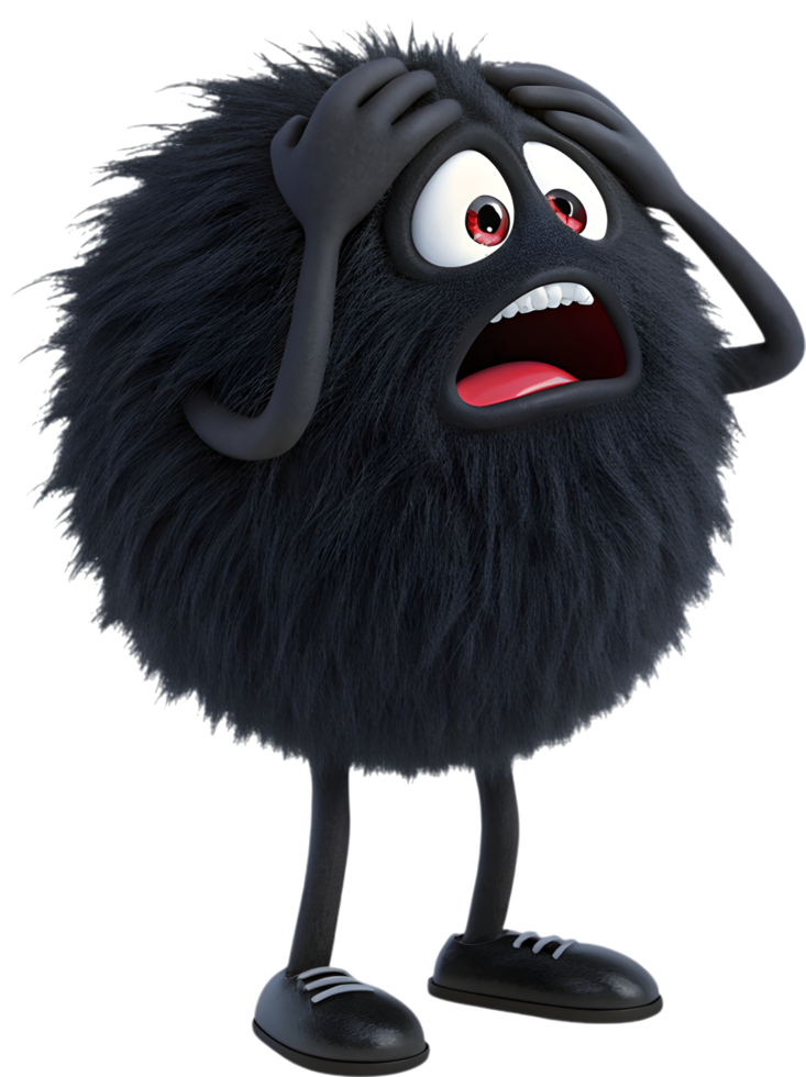 Funny Fluffy Ball Monster Clipart to Brighten Your Day. . png