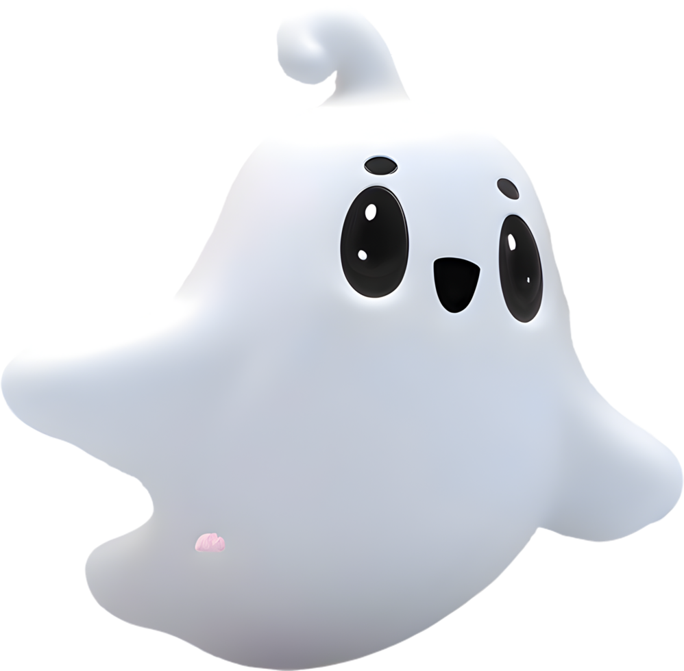 Spooky and Cute Ghost Illustration for Clipart Projects. . png