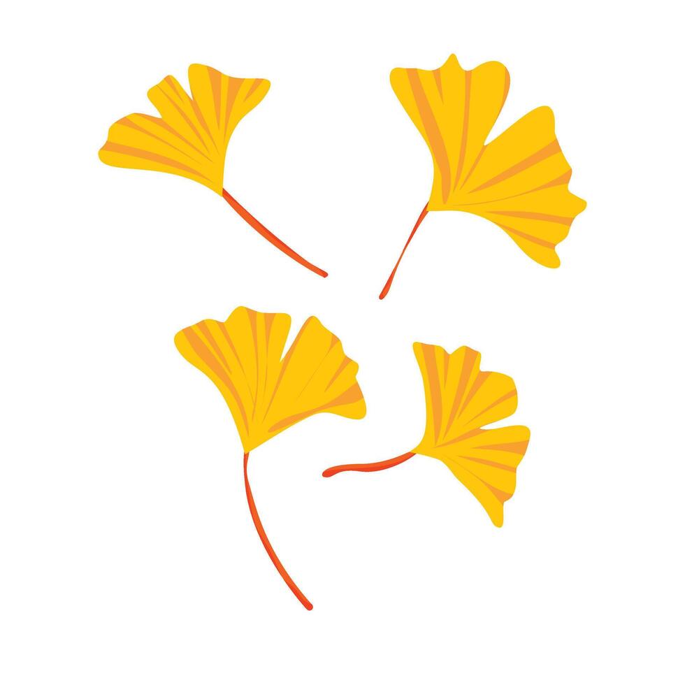 Delicate Yellow Ginkgo Flowers in Bloom, Elegant Spring Botanical Scene vector