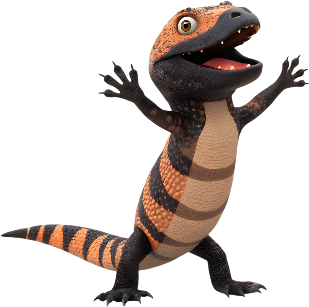 Stunning Lizard Artwork Featuring Vibrant Gila Monster Clipart. . png