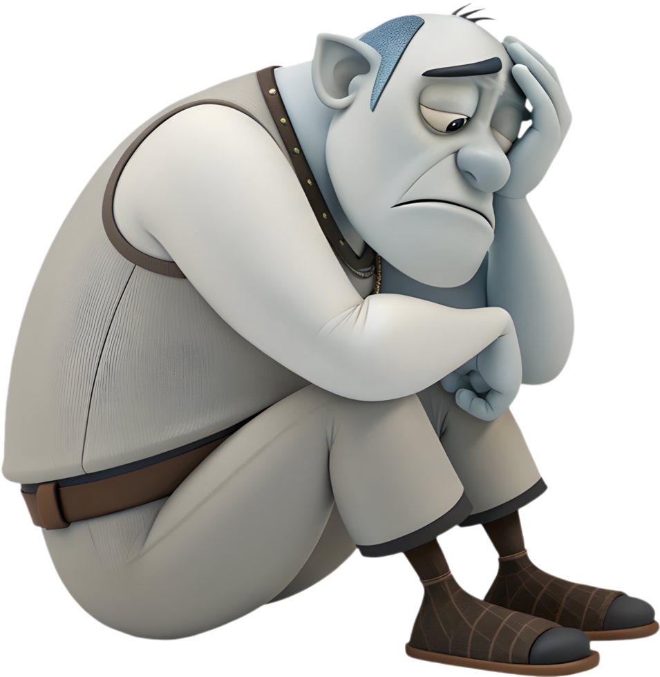 Animated Golem stone character for magical designs. . png