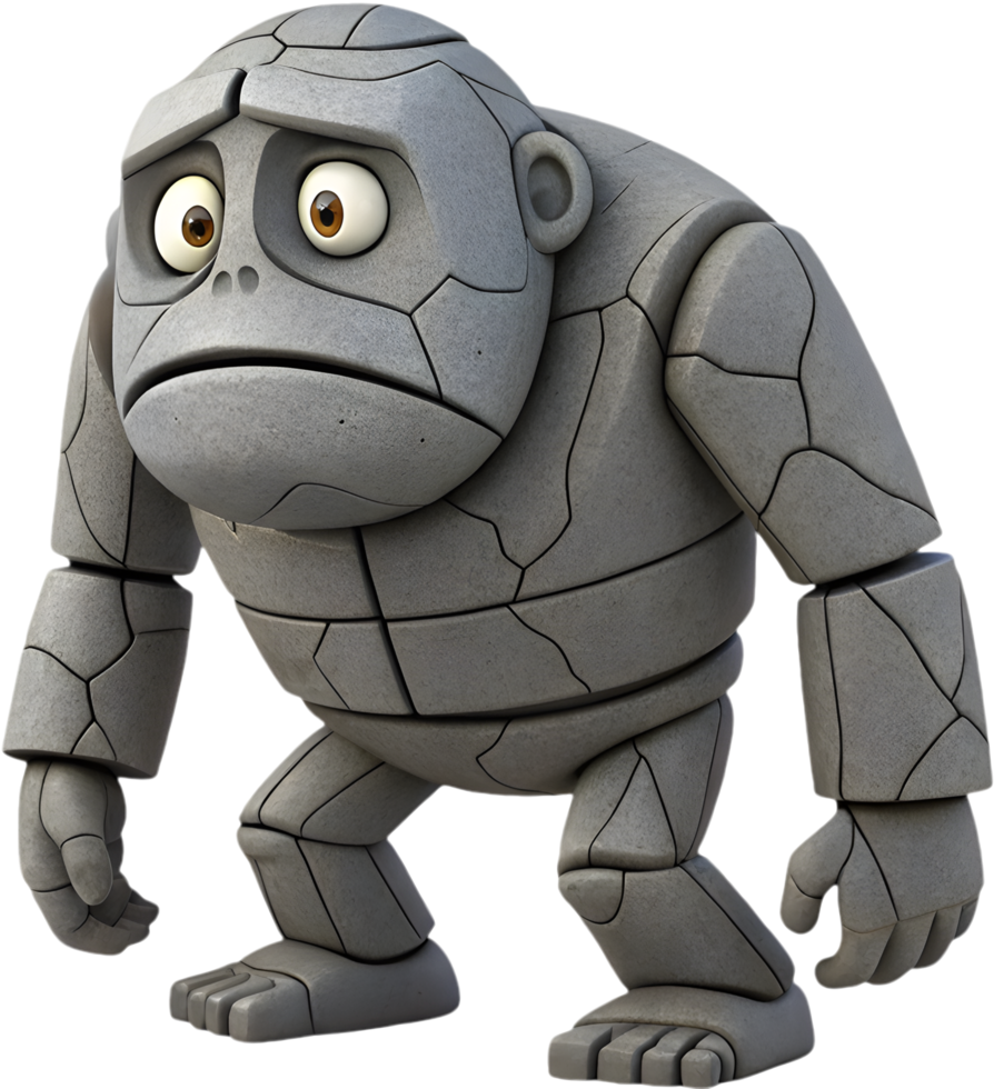 Golem magical stone creature animation character. . png