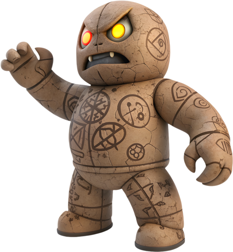 Mystical Golem animated monster fantasy clipart. . png