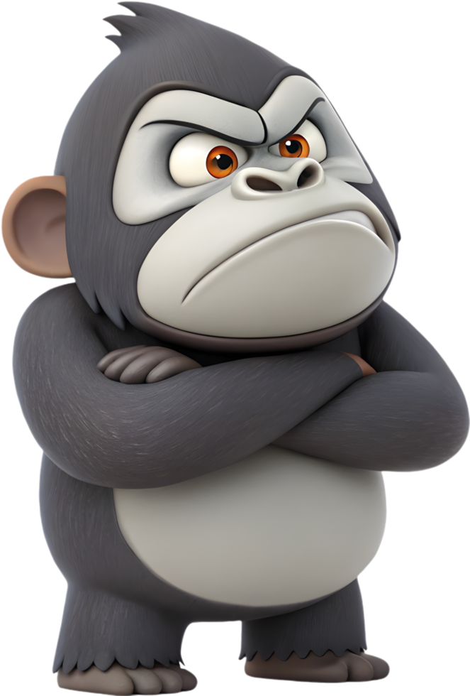 Cute Cartoon Gorilla Clipart for Kids. . png