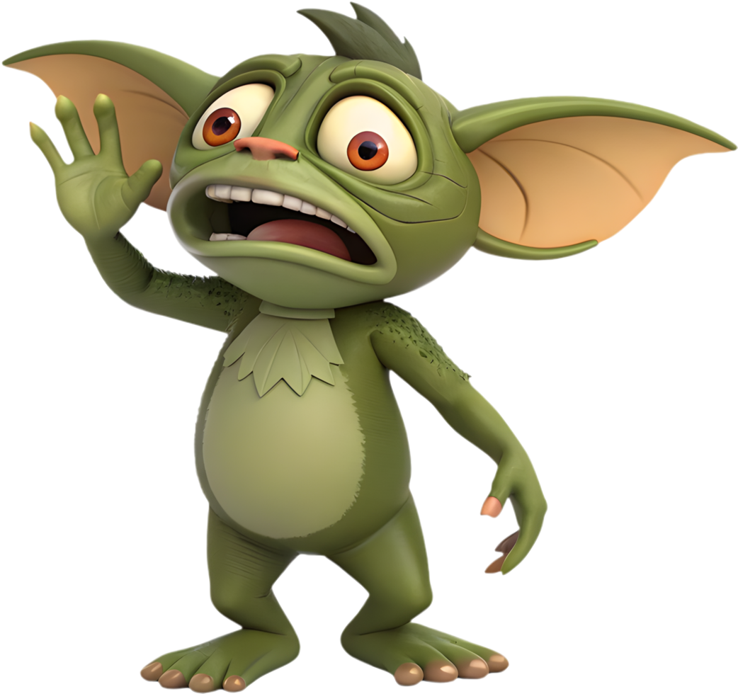 Magical Imp Cartoon Gremlin with Eerie Style. . png