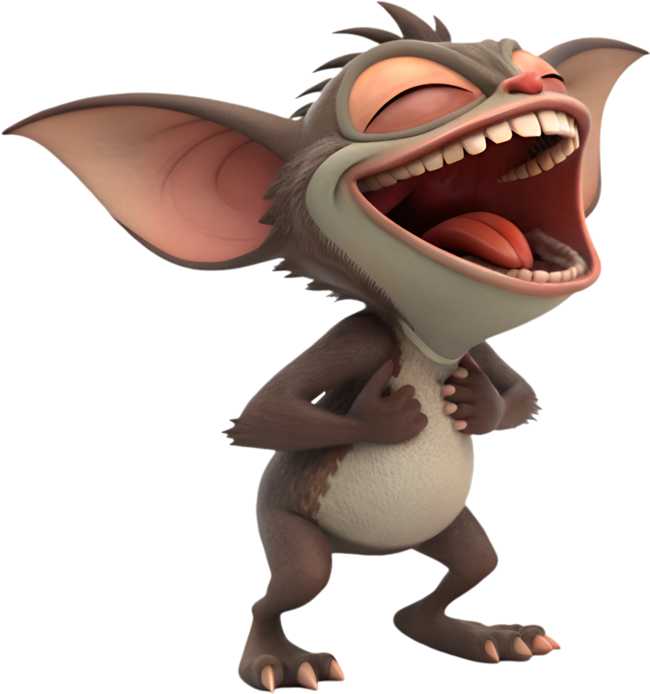 Funny Prankster Gremlin Cartoon with Magical Flair. . png