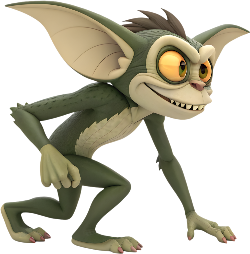 Fantasy Gremlin Cartoon with Cute Appeal. . png