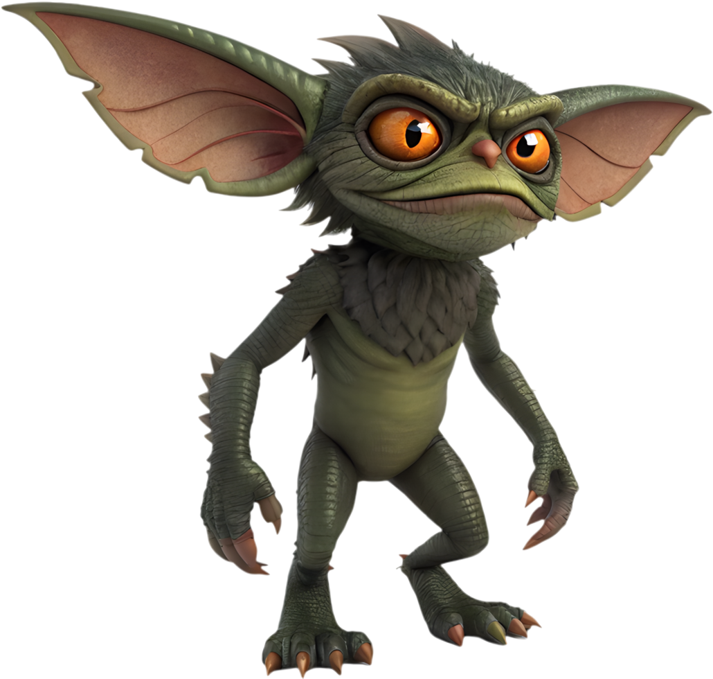 Magical Gremlin Cartoon with Animated Style. . png