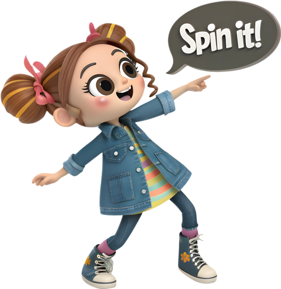 Retro Funky Cartoon Girl with a Cool and Bold Artistic Style. . png