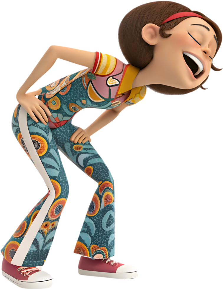 Trendy Cartoon Girl Art with a Cool Retro Aesthetic. . png