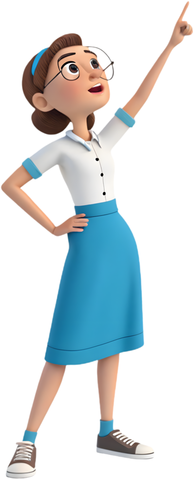 Funky Cartoon Girl Artwork with a Happy Joyful Expression. . png