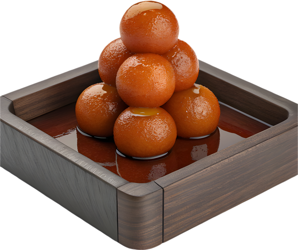Deep Fried Gulab Jamun with Syrupy Coating and Aroma. . png