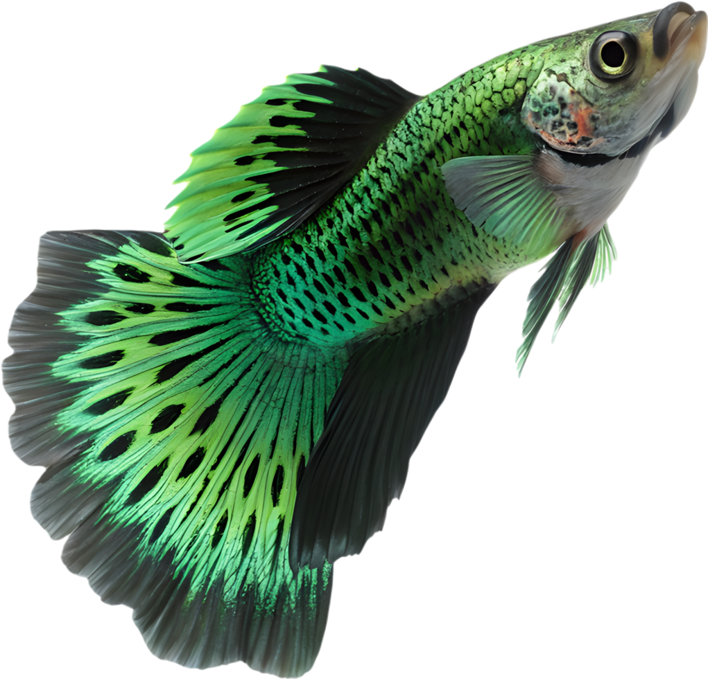 Beautifully Designed Guppy Fish Swimming in Motion Art. . png