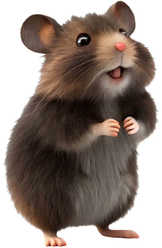 Delightful charming hamster standing in a fun stance. . png