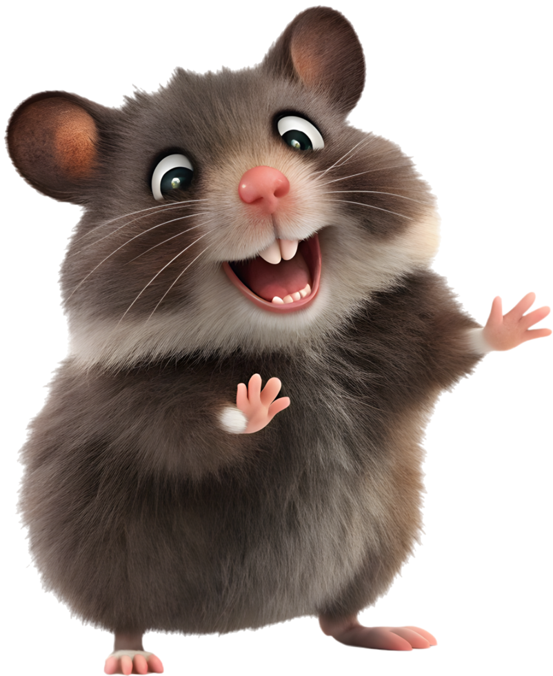 Friendly kawaii hamster in a cheerful animated expression. . png