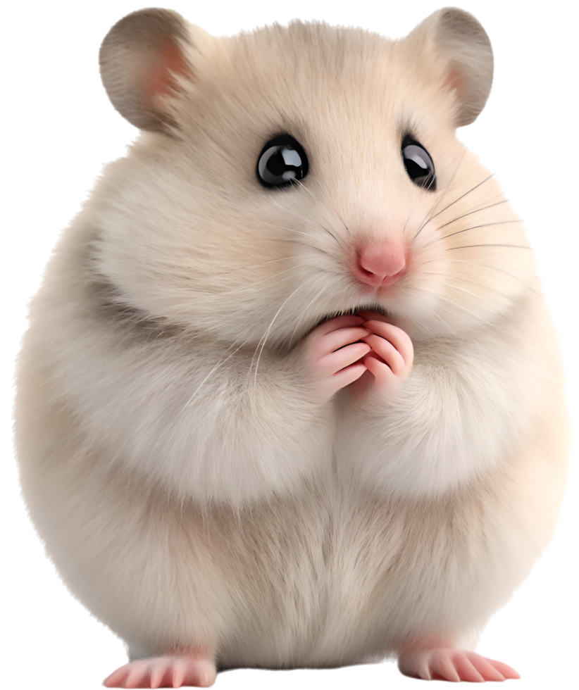 Cute charming hamster in a fluffy and playful personality. . png