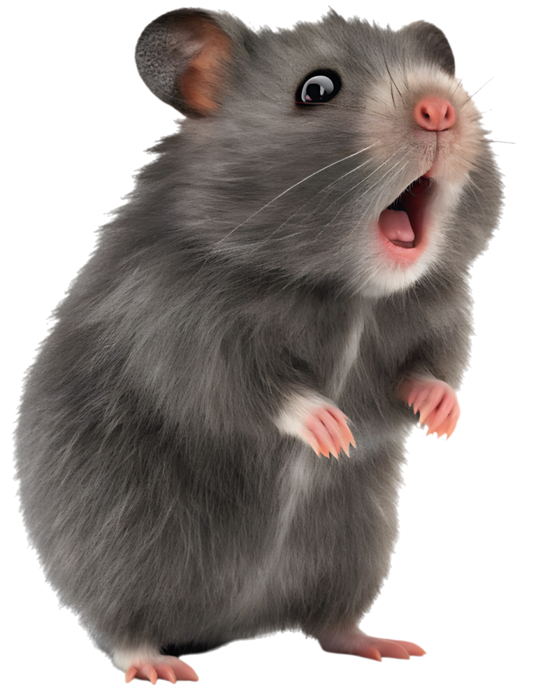 Charming happy hamster full of joy in a kawaii style. . png