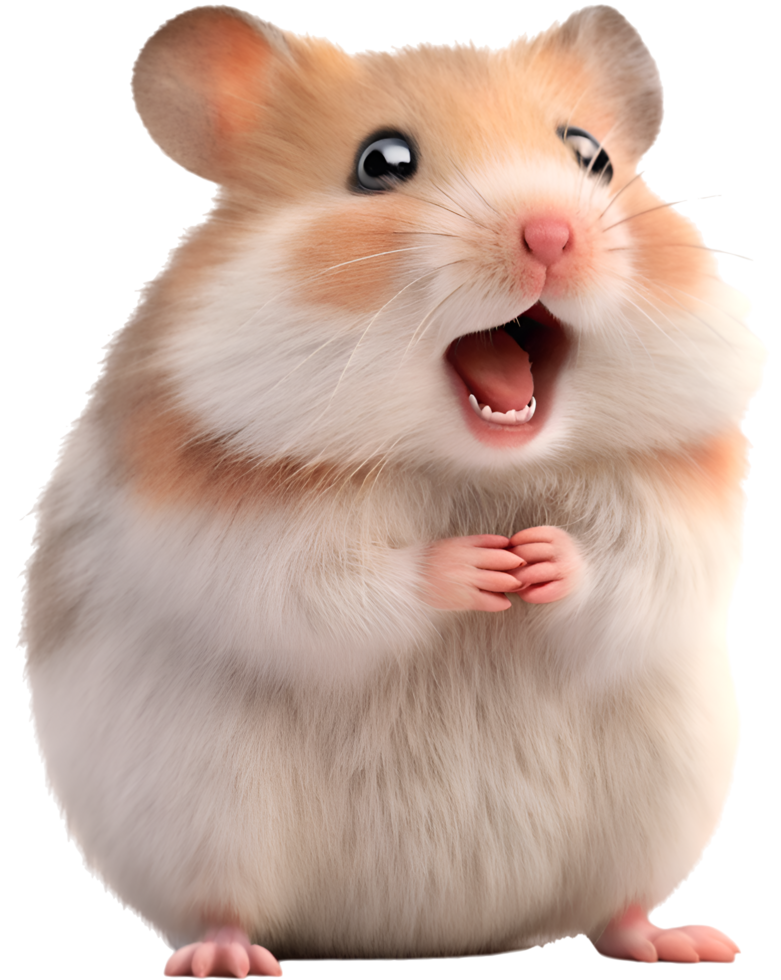 Cute kawaii hamster with a cheerful and amusing style. . png