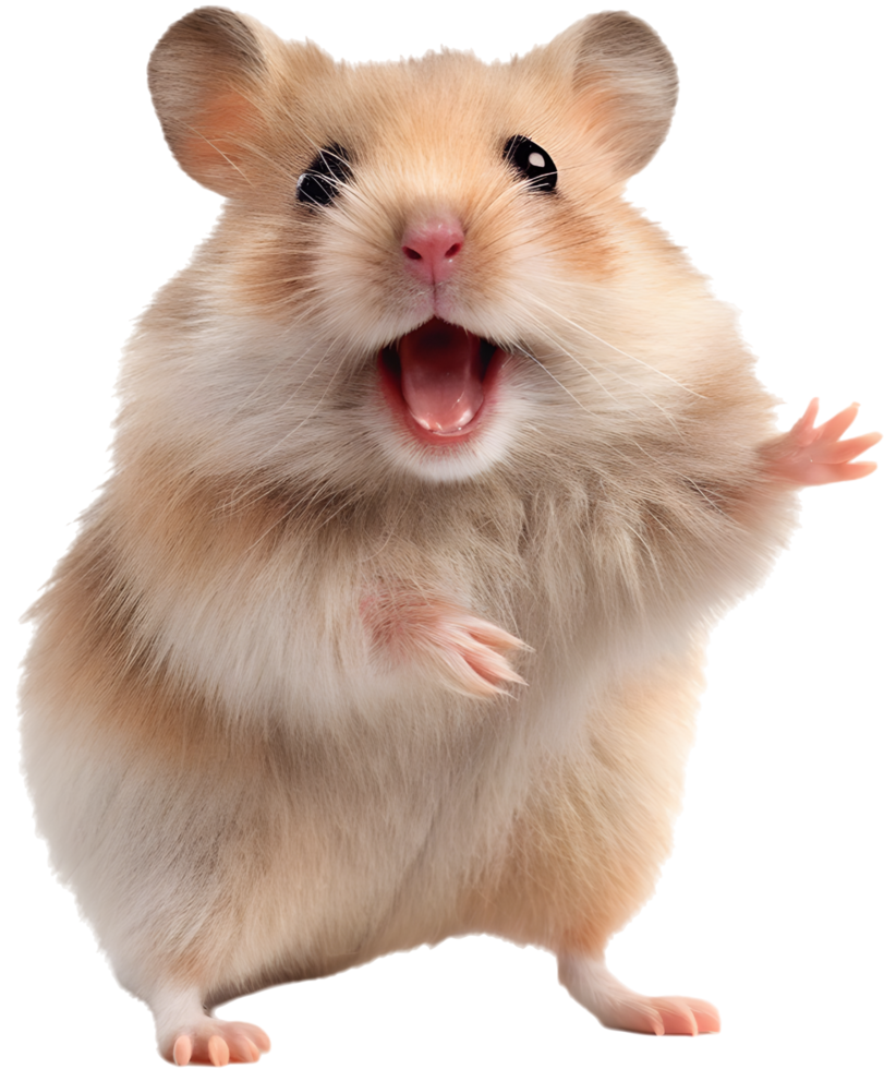 Perky soft hamster looking funny and full of cuteness. . png
