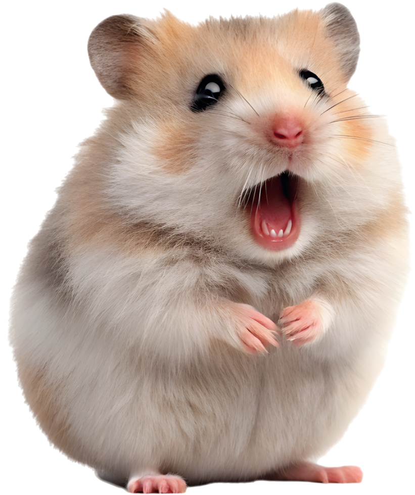 Charming tiny hamster enjoying a happy adorable pose. . png