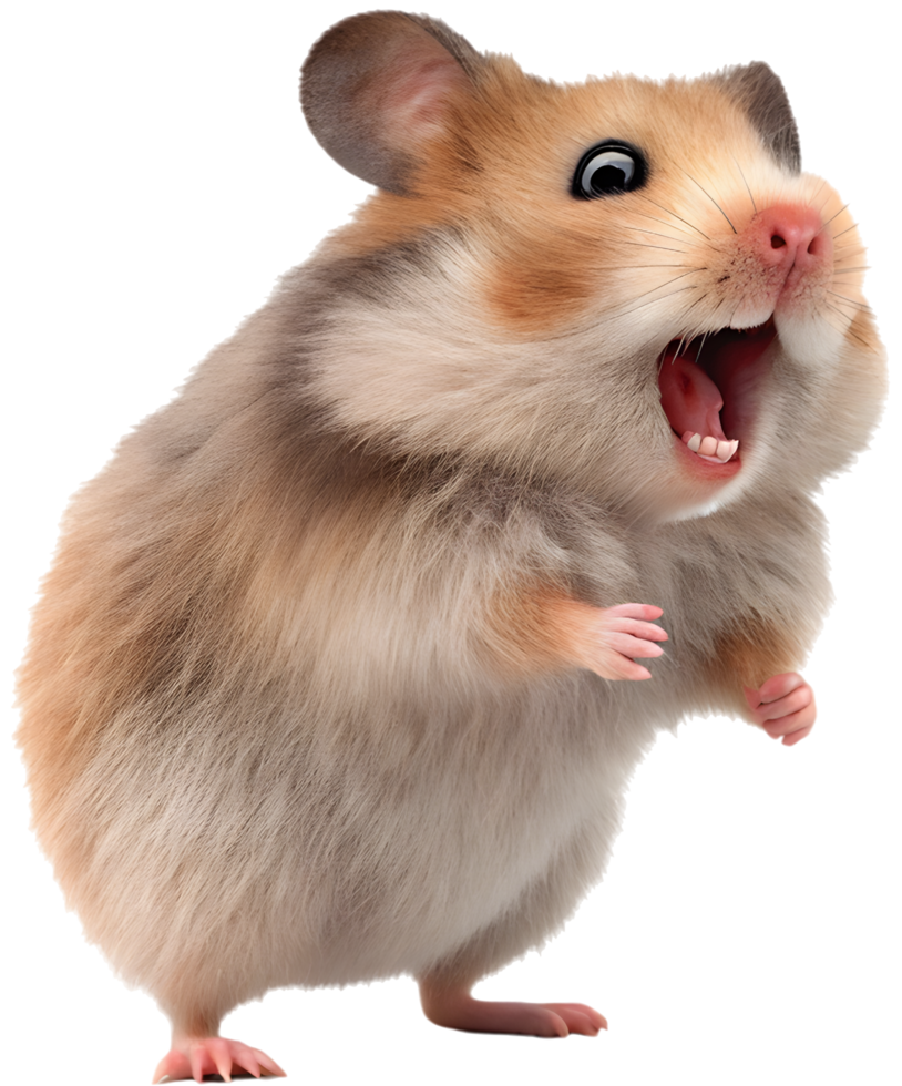 Adorable hamster in a playful fun pose cute digital art. . png
