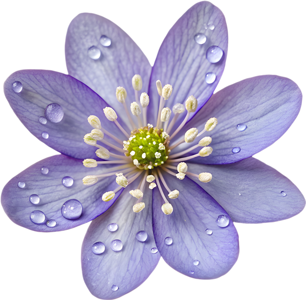 Realistic Botanical Drawing of Hepatica Americana. . png