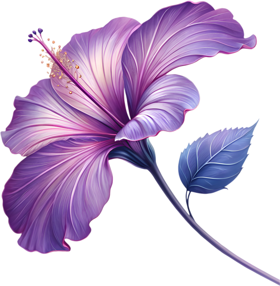 Unique Hibiscus Gemstone Art for Digital Floral Clipart. . png