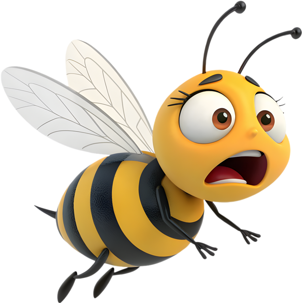 Animated Honeybee Character Full of Energy. . png