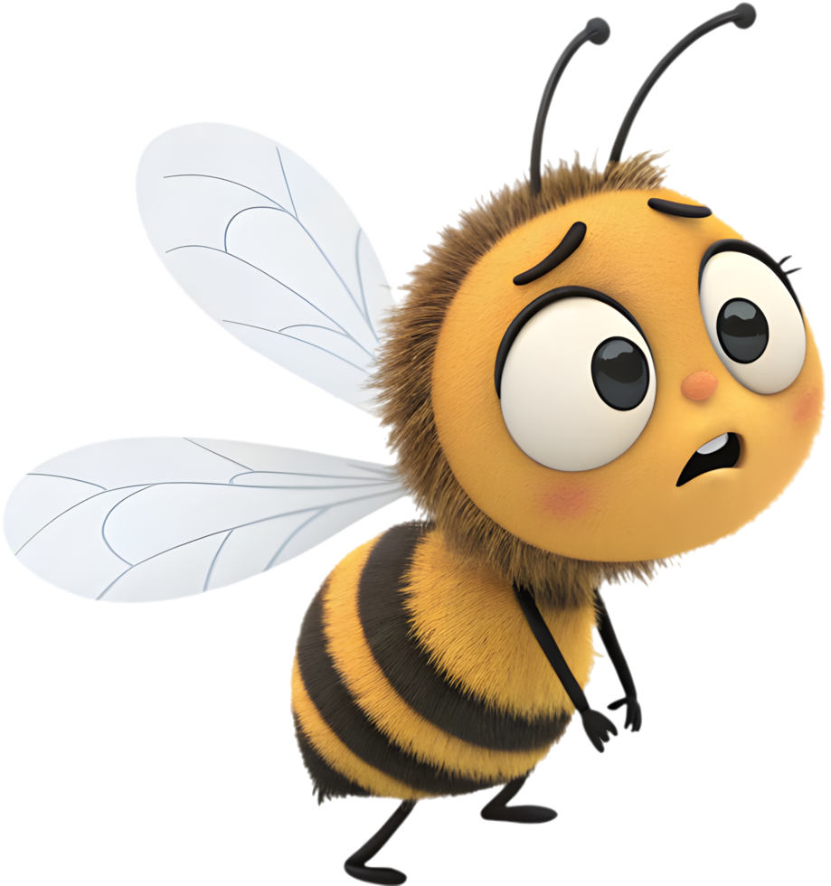 Charming Animated Bee Spreading Happiness. . png