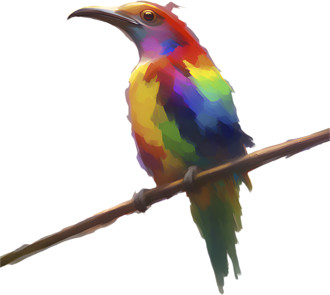 Beautiful Abstract Bird Clipart in Impressionist Art Style. . png