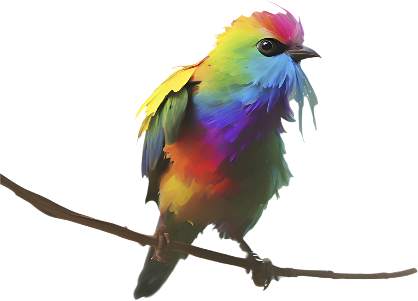 Beautiful Flying Bird Impressionist Art Clipart in Colorful Style. . png