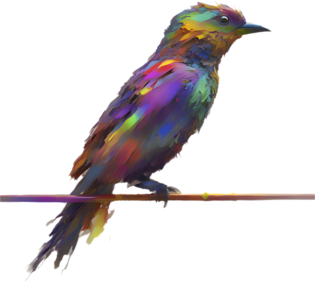 Vibrant Impressionist Bird Painting Clipart for Nature Lovers. . png