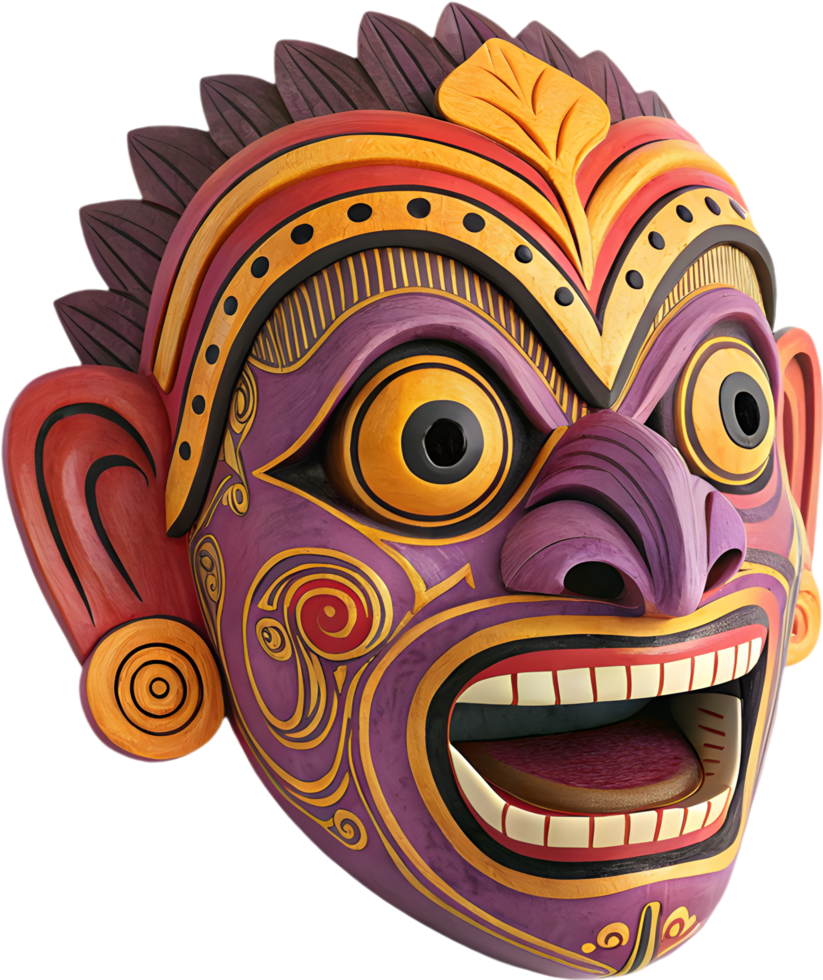 Balinese Wooden Mask of Barong Intricate Carving Art . png