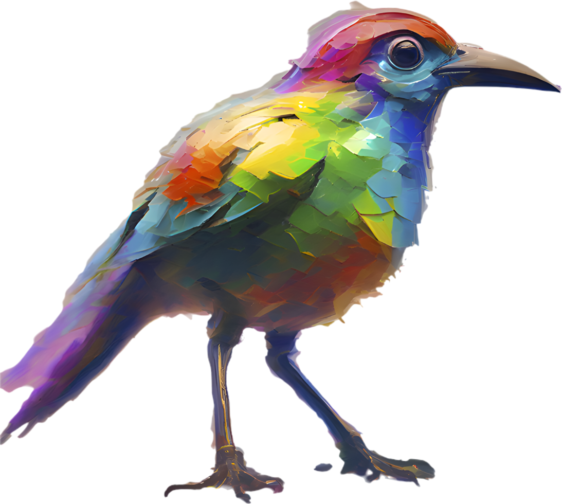 Vibrant Bird Clipart for Nature-Inspired Impressionist Art. . png