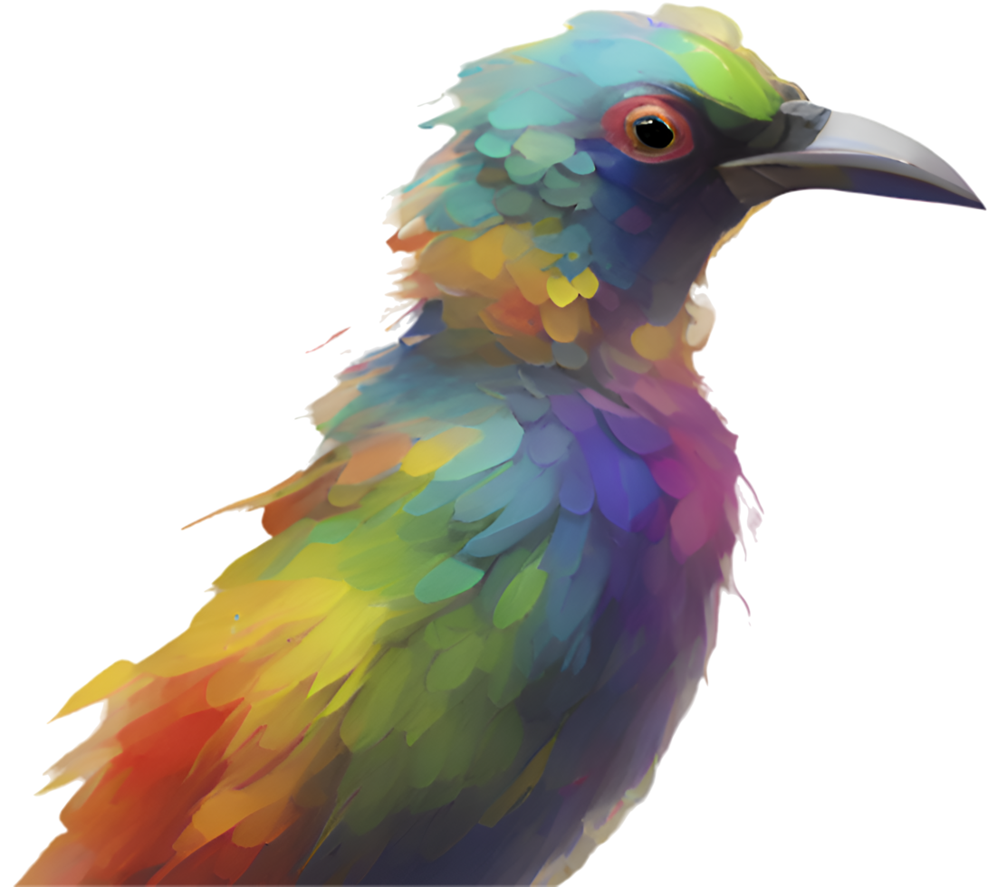 Beautiful Bird Clipart in Abstract Impressionist Painting Style. . png