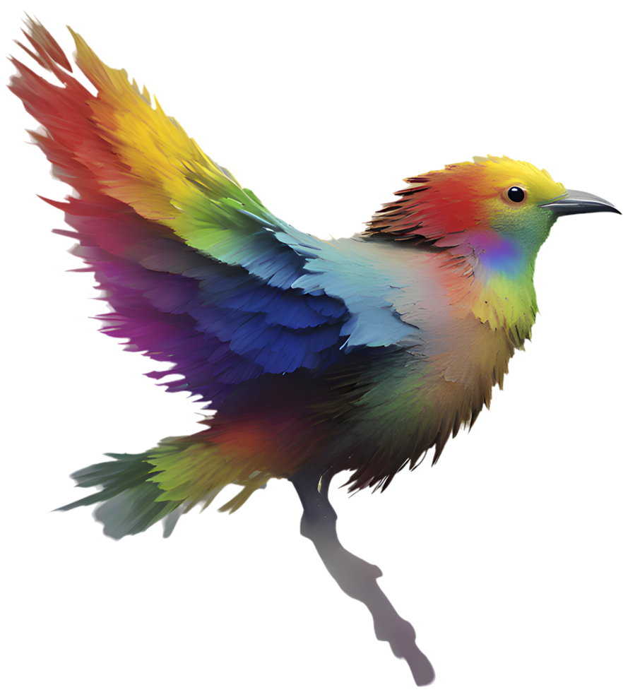 Vibrant Nature Bird Clipart with Colorful Impressionist Strokes. . png