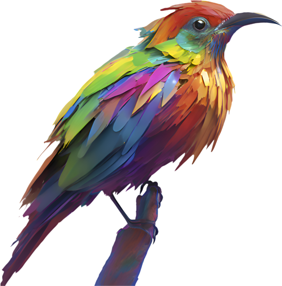 Flying Bird Clipart in Stunning Impressionist Art Style. . png