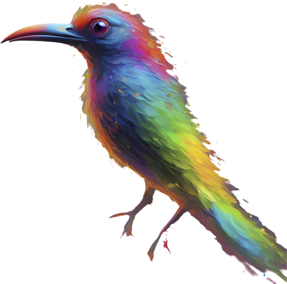 Abstract Bird Clipart in Beautiful Impressionist Style for Designs. . png