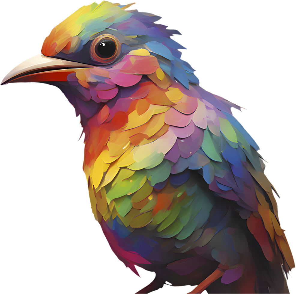 Vibrant Bird Clipart in Impressionist Style for Nature Projects. . png