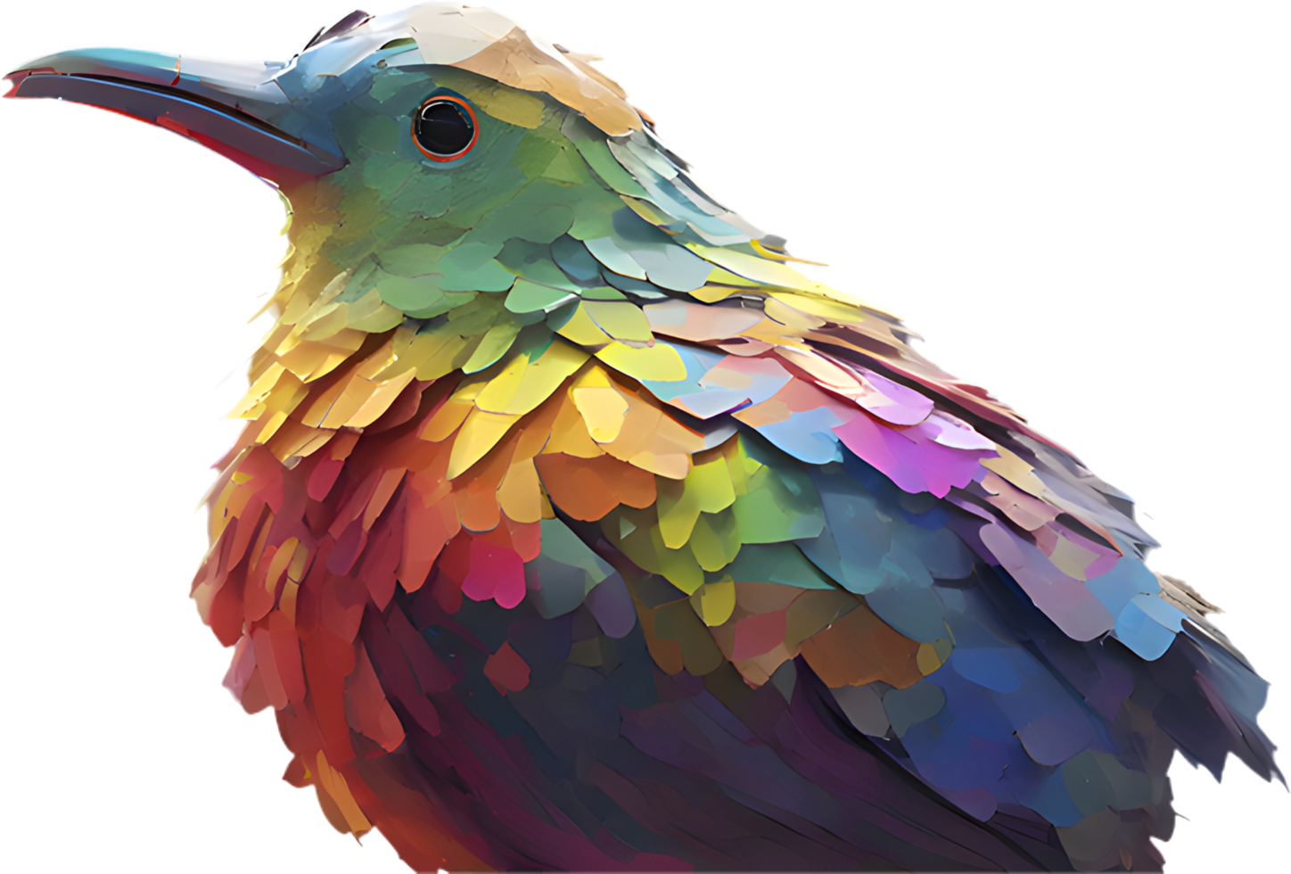 Colorful Nature Bird Clipart in a Bold Impressionist Art Style. . png