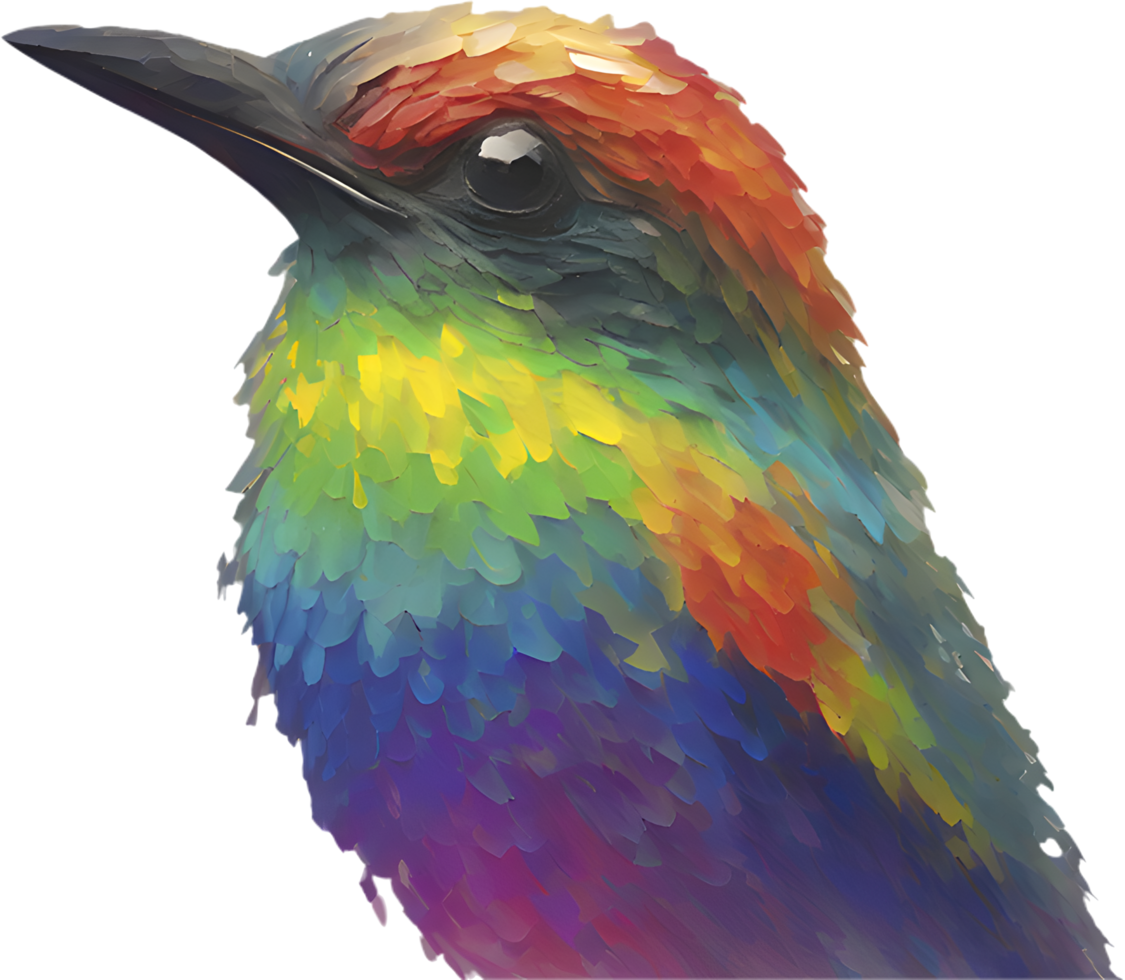 Bold Flying Bird Clipart with Abstract Impressionist Colors. . png