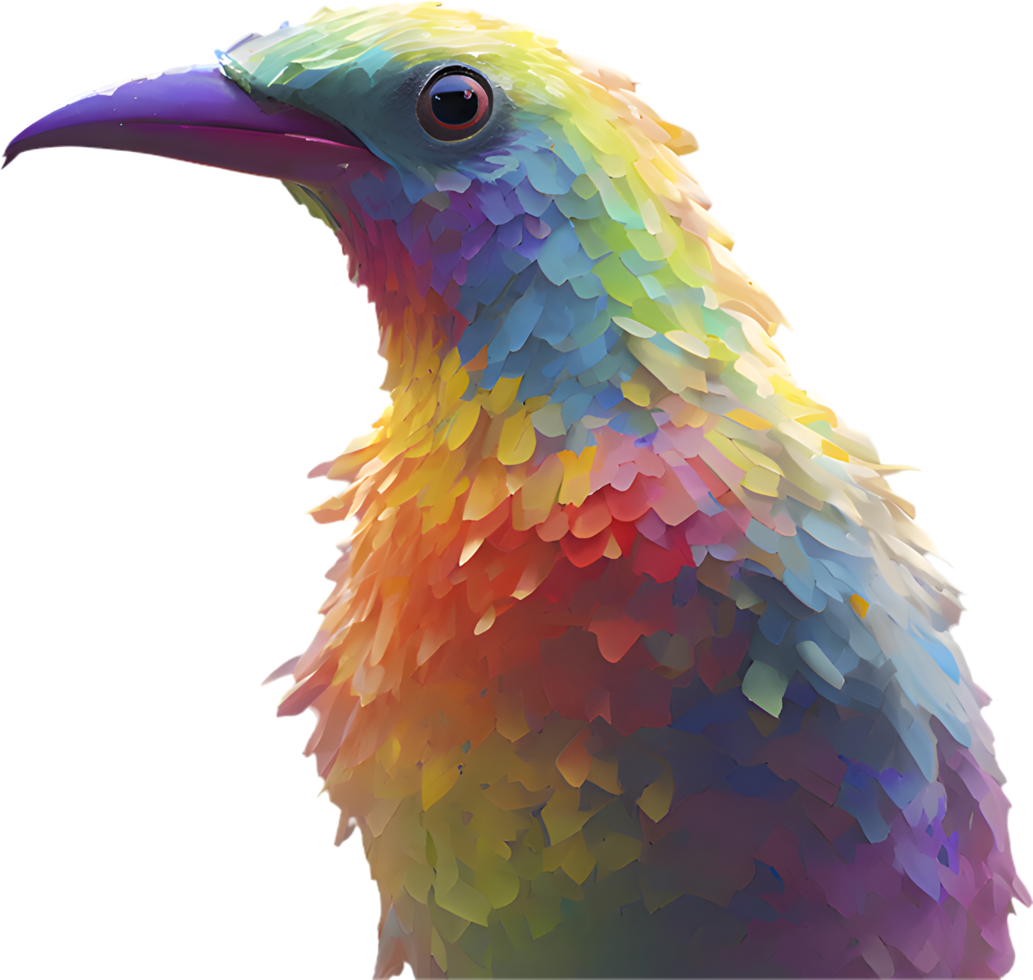Colorful Bird Art Clipart in a Vibrant Impressionist Painting Style. . png
