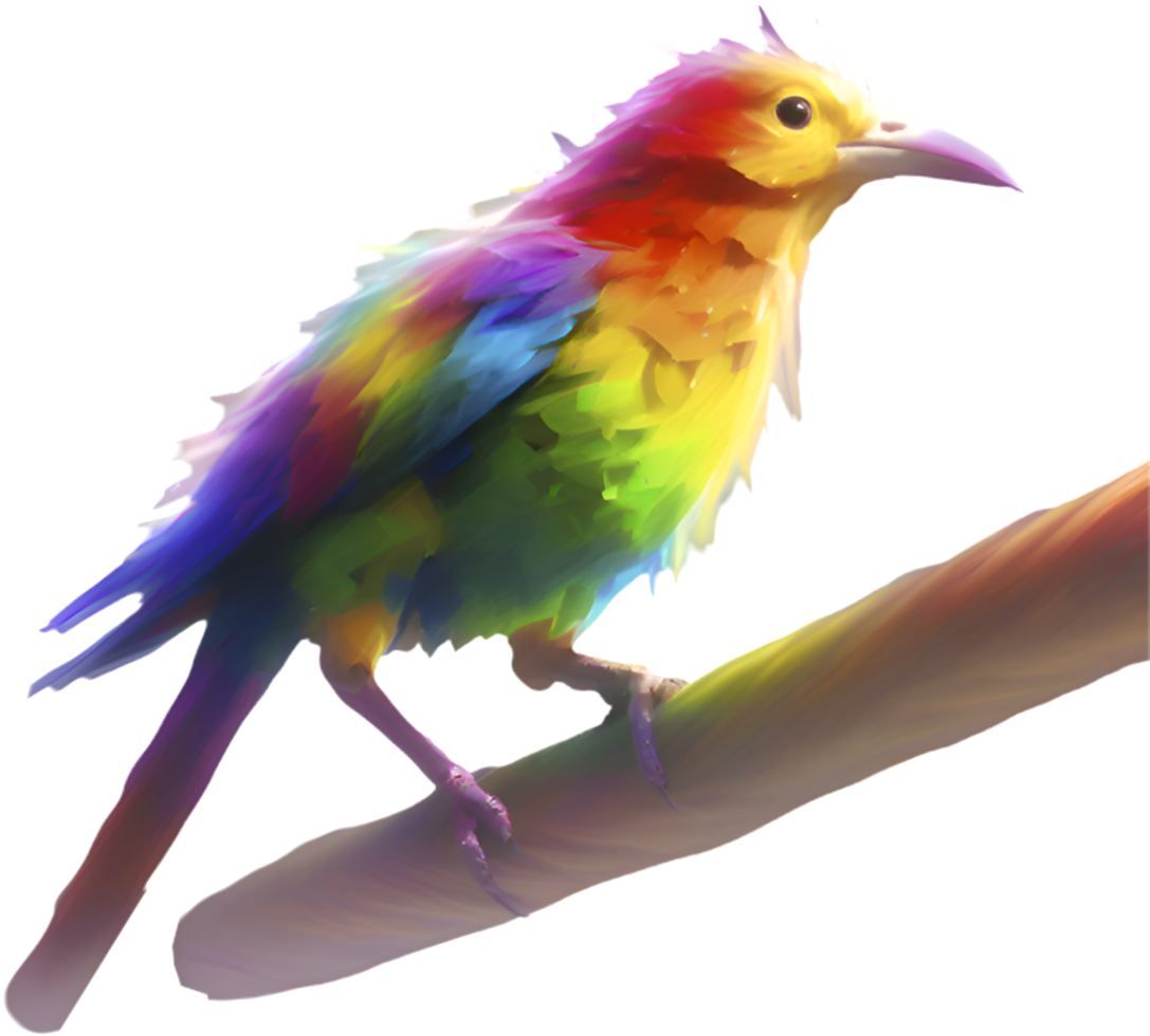 Artistic Impressionist Bird Painting Clipart for Nature Lovers. . png