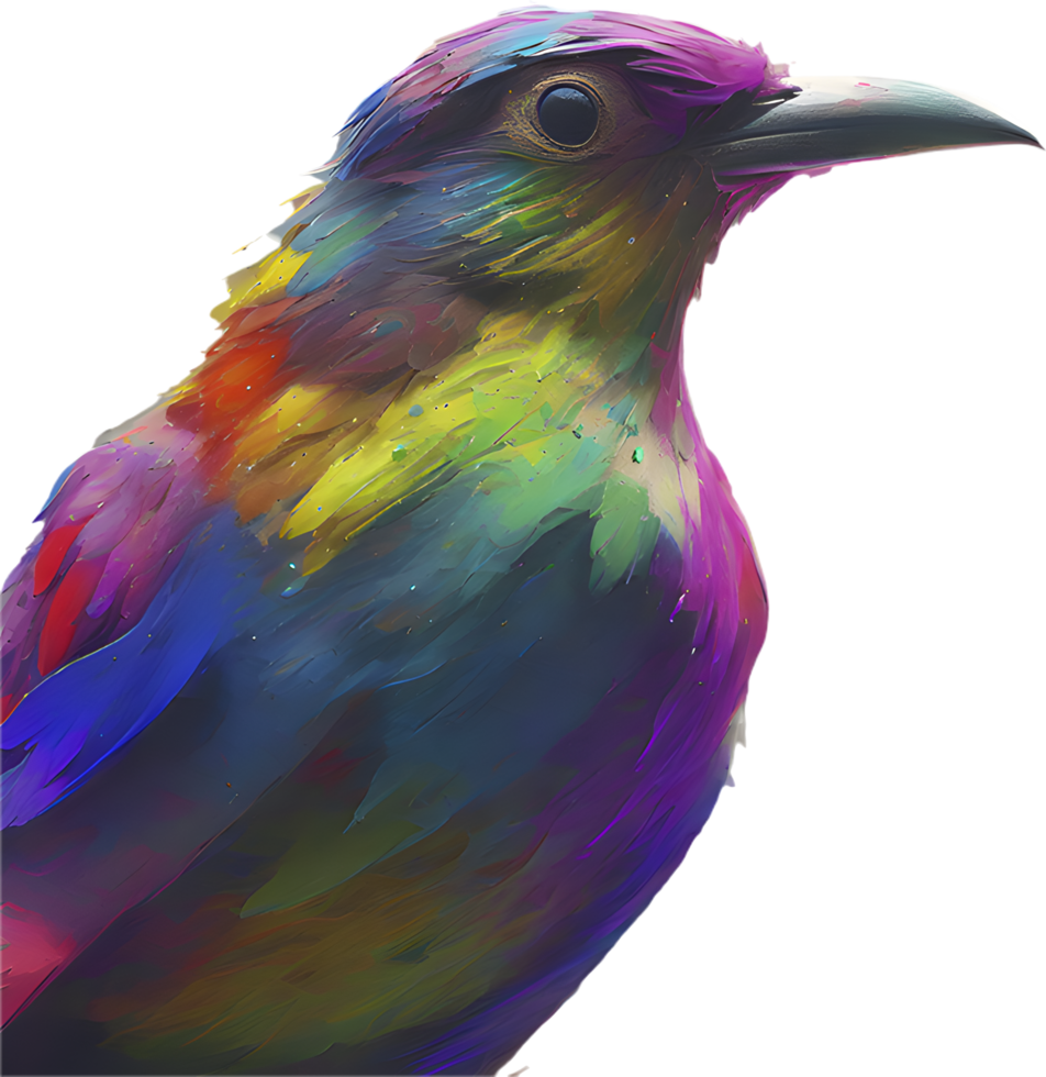Gorgeous Impressionist Bird Painting Clipart for Creative Artworks. . png