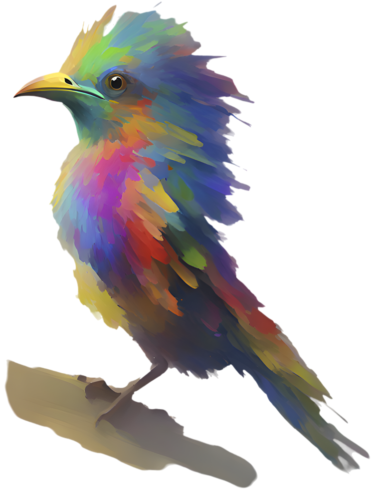 Beautiful Abstract Bird Clipart with Vibrant Impressionist Touch. . png